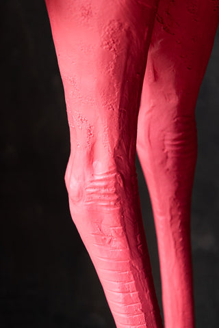 Detail shot of the legs of the Fabulous Pink Ostrich Floor Lamp.