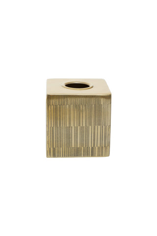 Cutout of the Fine Line Detail Gold Effect Tissue Box on a white background.