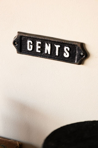 The Gents Door Hanging Sign displayed on a neutral wall.