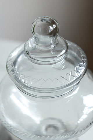 Close-up of the Glass Footed Jar, seen from above.