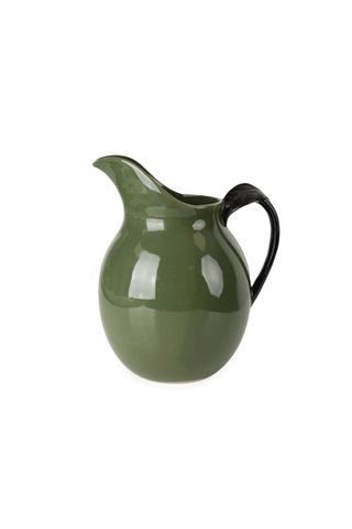 Cutout of the Glazed Jug in Olive Green.