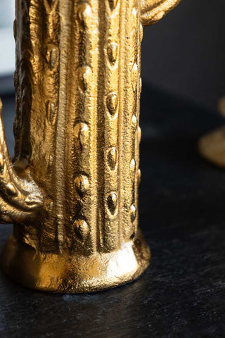 Close-up of the base of the Gold Cactus Stem Vase.