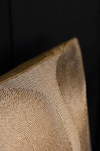 Close-up of the Gold Embroidered Cushion.