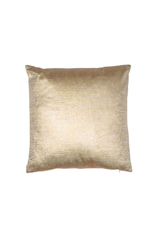 Cutout of the Gold Metallic Velvet Cushion on a white background.