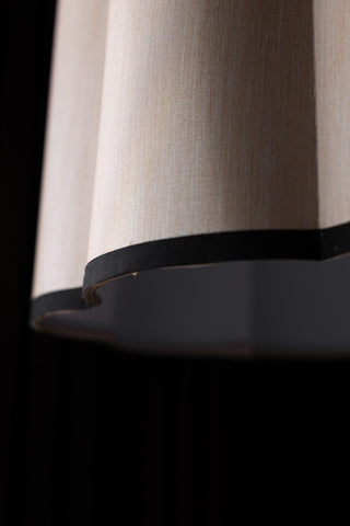 Close-up of the piping on the bottom of the Oyster Scalloped Easyfit Lampshade.