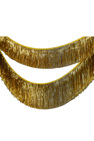 Cutout of the Gold Tinsel Garland on a white background.