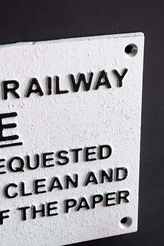 Close-up of the Great Western Railway Notice Door Hanging Sign displayed on a black wall.