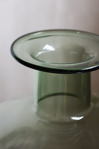 Close-up of the neck of the Green Glass Apothecary Bottle.