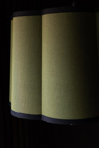 Close-up of the Green Scalloped Easyfit Lampshade.