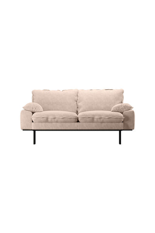 The HKliving Retro 2 Seater Sofa in Taupe Boucle on a white background.