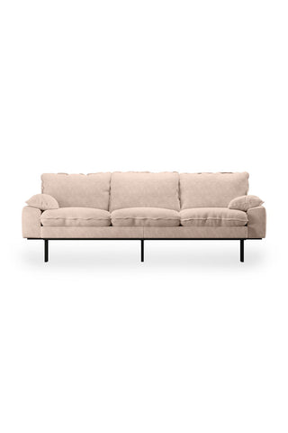 The HKliving Retro 3 Seater Sofa in Taupe Boucle on a white background.