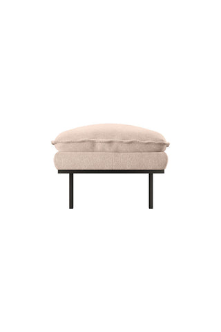 The HKliving Retro Footstool in Taupe Boucle on a white background.