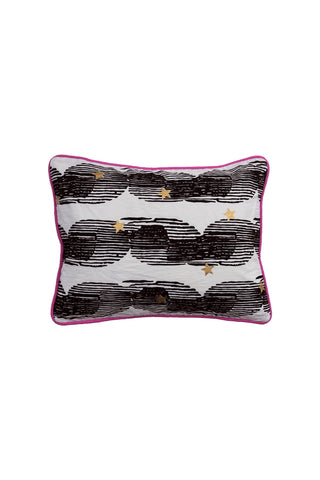 Cutout image of the Hot Pink & Gold Star Print Reversible Cushion.