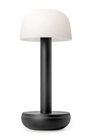 Cutout of the Humble - Elegant Cable-Free Mood Lighting in Black & Frosted Glass Shade on a white background.