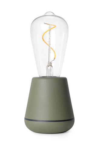 Cutout of the Humble - Outdoor Cable-Free Mood Lighting in Moss Green on a white background.