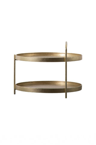 Cutout of the Industrial Style Two-Tier Coffee Table Gold.