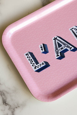 Detail shot of the L'amour Pink Tray.