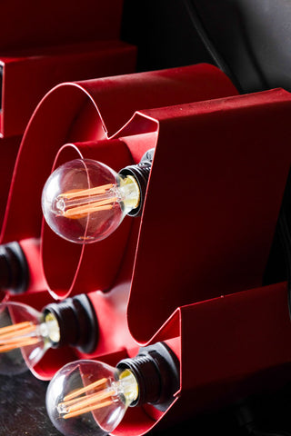 Close-up of the frame/bulbs in the La Dolce Vita Fairground Wall Light.