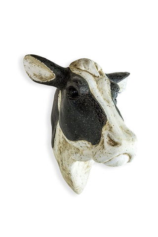 Cutout of the Large Faux Cow Head Wall Art on a white background.