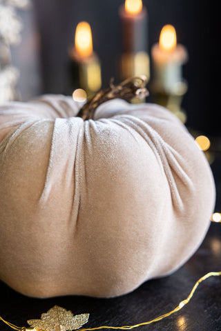 Large Cream Velvet Pumpkin