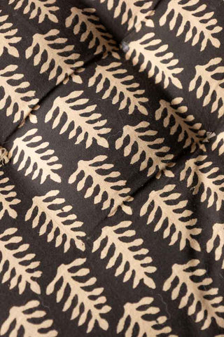 Close-up of the design on the Leaf Print Seat Cushion.