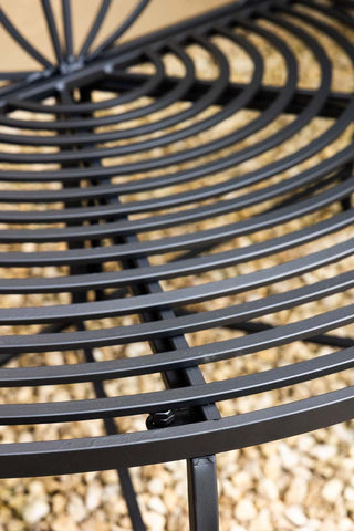 Detail shot of the seat of the Lotus Leaf Rounded Back Garden Bench.