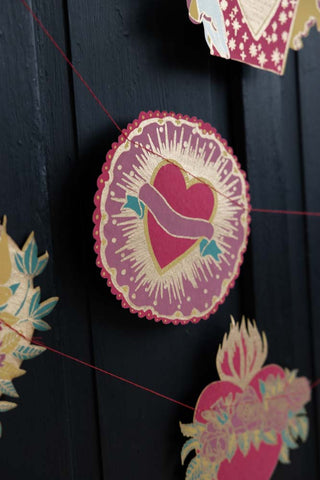 Close-up of the Love Hearts Paper Garland.