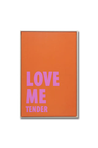 Cutout of the Love Me Tender Canvas on a white background.