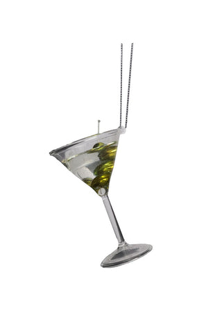 Cutout of the Martini Glass Christmas Tree Decoration on a white background.