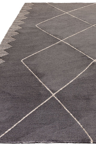 Close-up of the design of the Mason Black Diamond Rug, displayed on a white background.