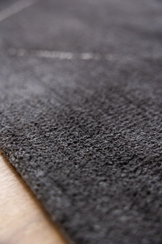 Detail shot of the texture of the Mason Black Diamond Rug.