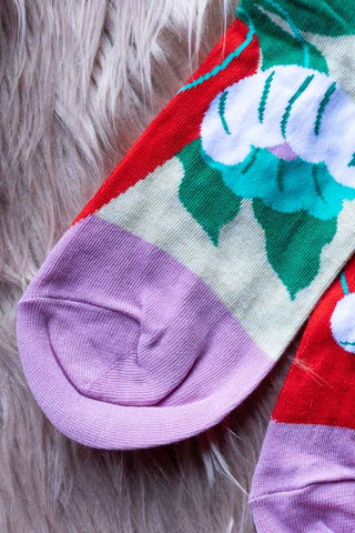 Detail shot of the bottom of the Menopause Crew Socks.