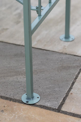 Image of the legs for the Mint Green Garden Bench With Arch