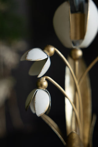 Detail shot of the Metal Floral Candle Holder.