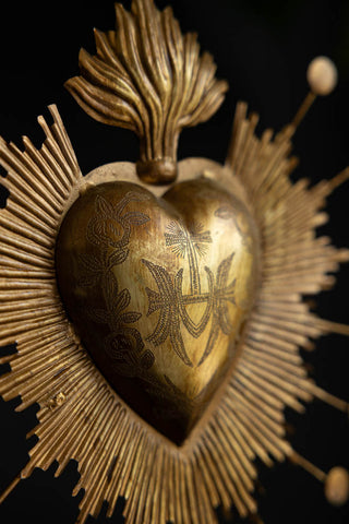 Close-up of the Milagro Heart Christmas Tree Topper.