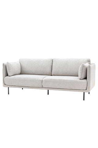 Cutout of the Modern Natural Boucle 3-Seater Sofa seen from an angle.