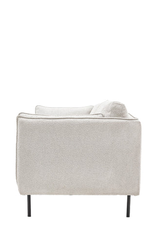 Cutout of the Modern Natural Boucle 3-Seater Sofa seen from the side.