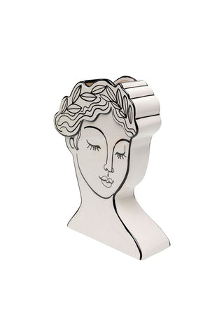 Cutout of the Peaceful Monochrome Lady Vase on a white background.