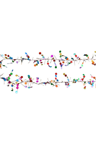 Cutout of the Multi Coloured Confetti Decorative Light Chain on a white background.