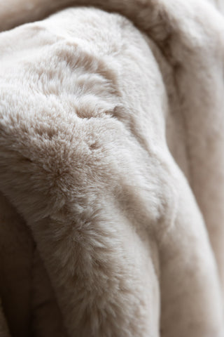 Detail shot of the Natural Faux Fur Throw.