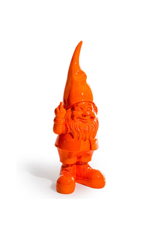 Cut out of orange fibreglass gnome