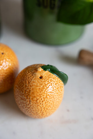 Close-up shot of one of the Orange Salt & Pepper Shakers.