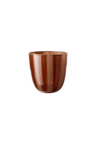 Cutout image of the Orange & Pink Tones Striped Tealight Holder - Short.