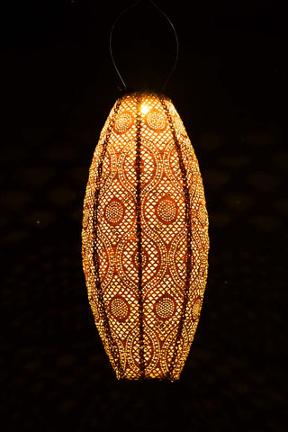 Oval Shaped Ochre Outdoor Garden Lantern