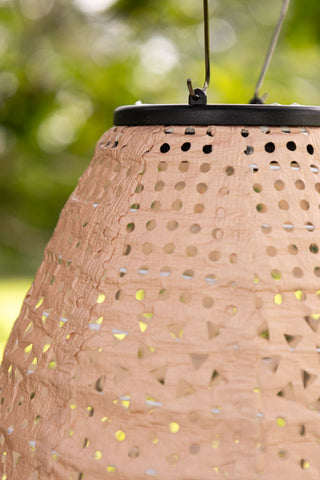 Detail of the material of the Oval Shaped Peach Outdoor Garden Lantern.