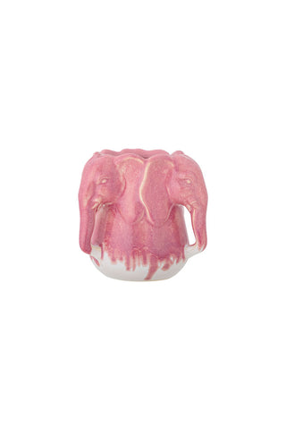 Cutout of the Pink Elephant Stoneware Vase on a white background.