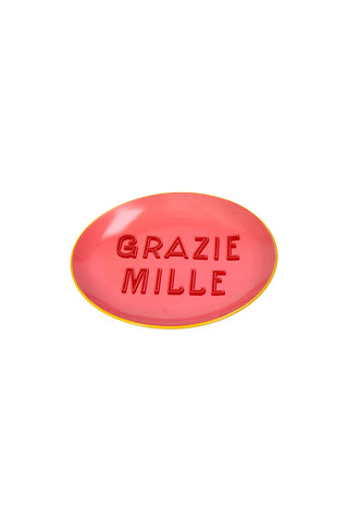 Cutout of the Pink Grazie Mille Plate on a white background.