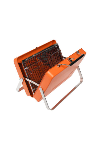 Cutout image of the Portable Suitcase BBQ - Burnt Orange on a white background.