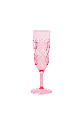 Cutout of the Pretty Embossed Pink Champagne Glass on a white background.