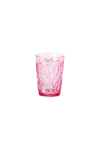 Cutout of the Pretty Embossed Pink Water Tumbler on a white background.